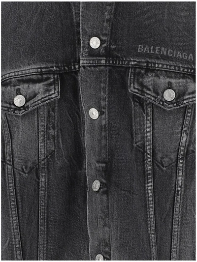 Shop Balenciaga Jackets In Noir/iceberg