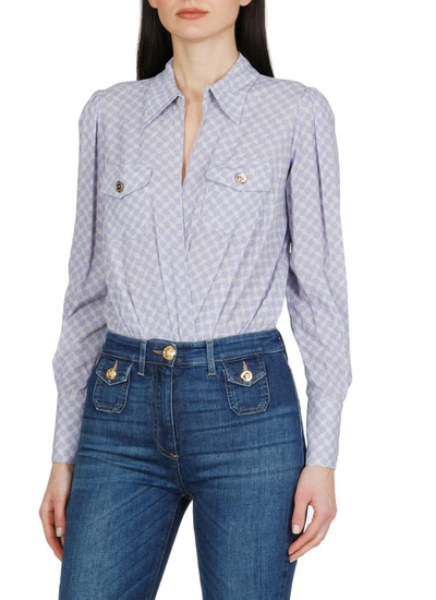 Shop Elisabetta Franchi Shirts In Lavanda/burro