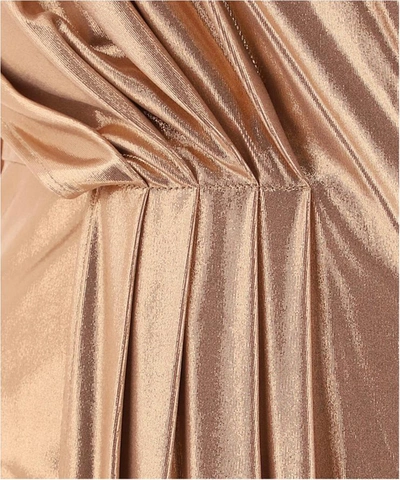 Shop Elisabetta Franchi Metallic Asymmetrical Dress In Pink