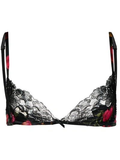 Shop Dolce & Gabbana Dolce&gabbana Lace-panel Adjustable-strap Bra In Pink