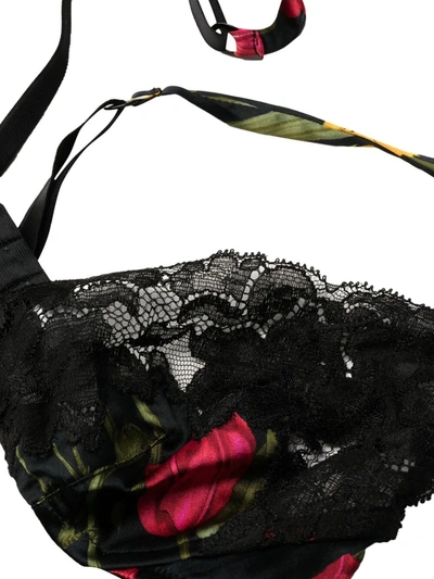 Shop Dolce & Gabbana Dolce&gabbana Lace-panel Adjustable-strap Bra In Pink