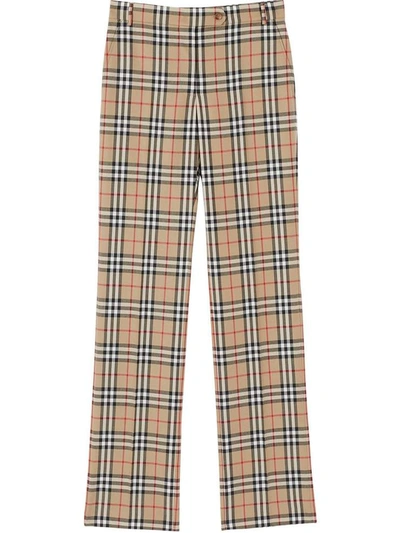 Shop Burberry Trousers Beige