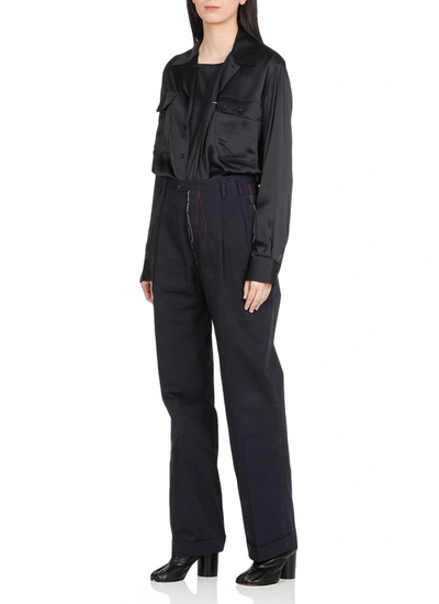 Shop Maison Margiela Trousers In Blue