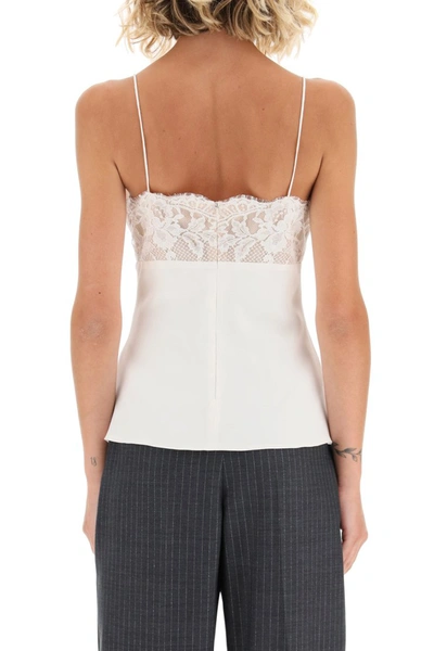 Shop Alexander Mcqueen Top With Lace In Soft White
