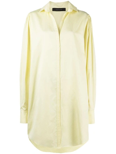 Shop Federica Tosi Silk And Cotton Chemisier Dress In Yellow