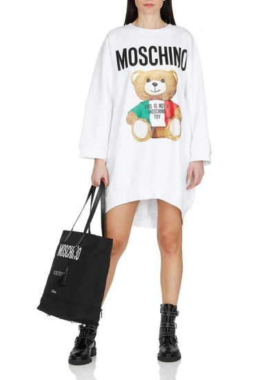 Shop Moschino Dresses In Fantasia Bianco