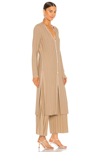 Shop Theory Wide Rib Cardigan In Tan