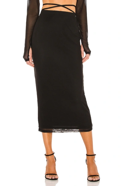 Shop Afrm Cade Skirt In Noir