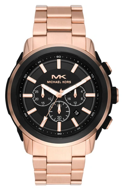 Shop Michael Michael Kors Michael Kors Kyle Chronograph Bracelet Watch, 48mm In Rose Gold