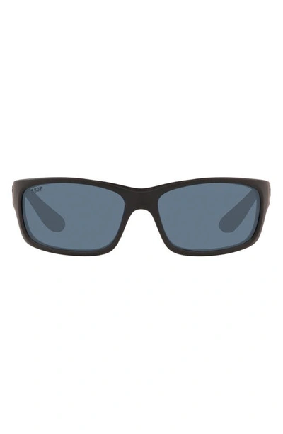 Shop Costa Del Mar 62mm Polarized Wraparound Sunglasses In Black