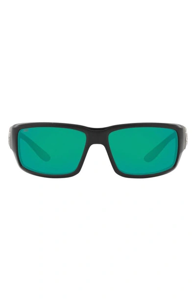 Shop Costa Del Mar 59mm Wraparound Sunglasses In Solid Black