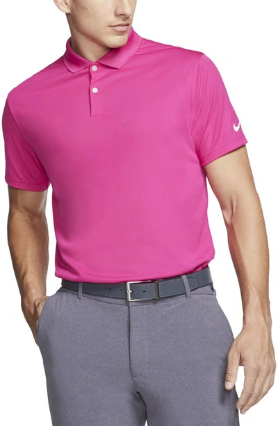 Shop Nike Golf Victory Dri-fit Short Sleeve Polo In Vivid Pink/ White