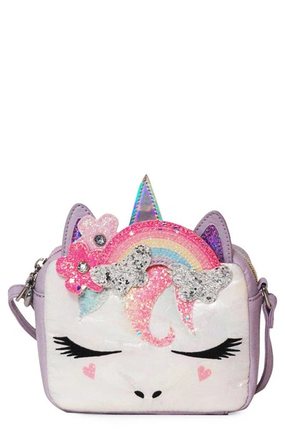 Shop Omg Accessories Miss Gwen Glitter Rainbow Crossbody Bag In Lavender