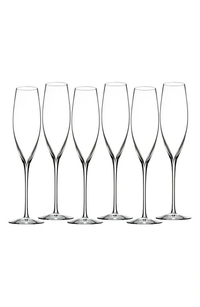 Shop Waterford Elegance Set Of 6 Fine Crystal Champagne Flutes In Clear