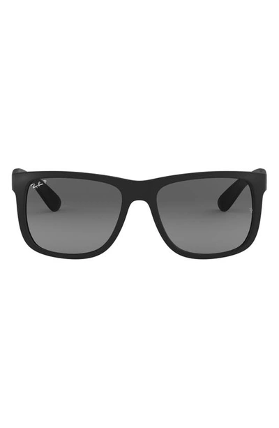 Shop Ray Ban 54mm Polarized Square Sunglasses In Dark Grey Black