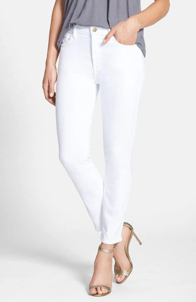 Shop Jen7 By 7 For All Mankind Stretch Crop Skinny Jeans In White Denim