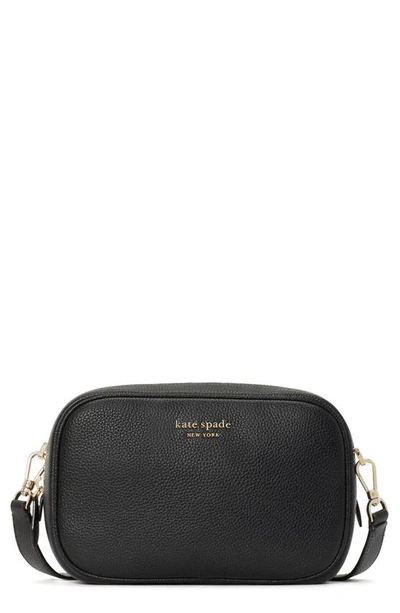 Shop Kate Spade Astrid Medium Pebbled Leather Camera Bag In Black