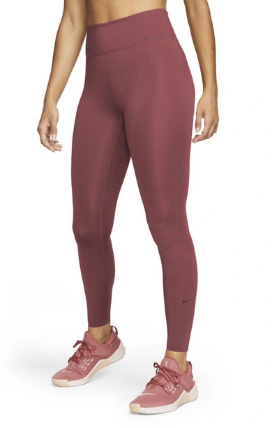 Shop Nike One Luxe Tights In Canyon Rust/ Clear