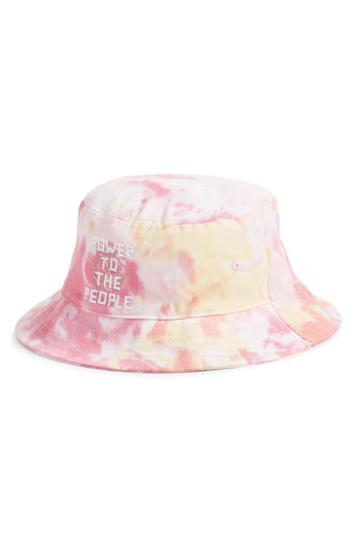 Shop Cross Colours Power To The People Bucket Hat In Tie Dye Pink