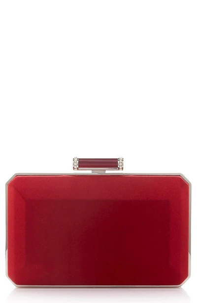 Shop Judith Leiber Couture Soho Satin Frame Clutch In Silver Red