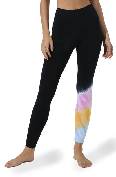 Shop Electric & Rose Tie Dye Sunset Leggings In Opes Onyx/ Peony/ Serene
