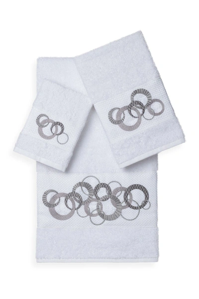 Shop Linum Home Annabelle 3-piece Embellished Towel Set In White
