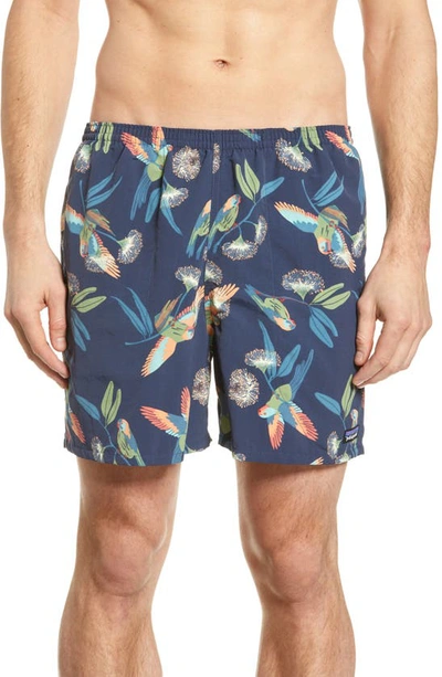 Shop Patagonia Baggies 7-inch Swim Trunks In Parrots Stone Blue