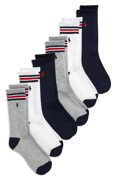 Shop Polo Ralph Lauren Assorted 6-pack Americana Crew Socks In Blue