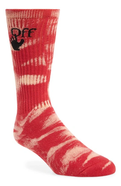 Shop Off-white Hand Off Vintage-inspired Socks In Red/ Black