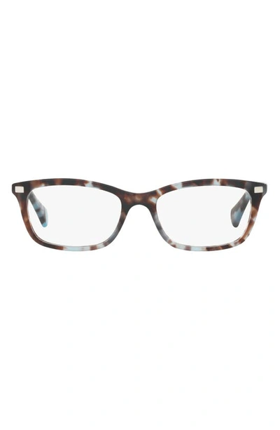 Polo Ralph Lauren 53mm Rectangular Optical Glasses In Tort Blue