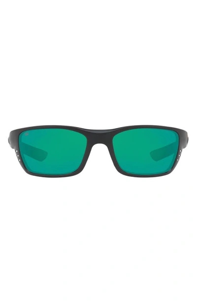 Shop Costa Del Mar 58mm Polarized Sunglasses In Rubber Black