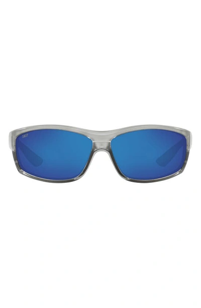 Shop Costa Del Mar 65mm Polarized Sunglasses In Blue Silver