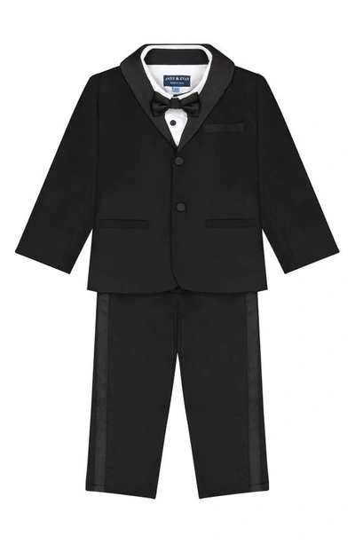 Andy & Evan Four-piece Tuxedo Set In Black