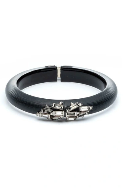 Shop Alexis Bittar Crystal Baguette Cluster Hinge Bracelet In Black