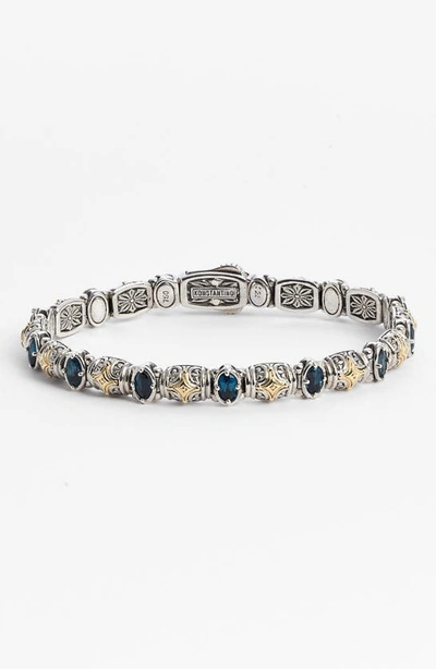 Shop Konstantino 'hermione' Line Bracelet In Silver/ Blue Topaz