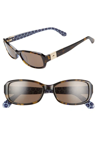 Shop Kate Spade Paxton2 53mm Polarized Sunglasses In Havana/ Blue