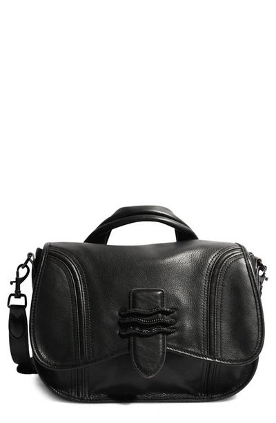 Shop Aimee Kestenberg Fierce & Fab Leather Saddle Bag In Black
