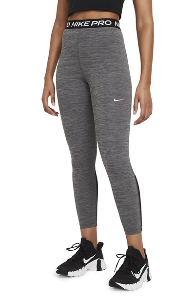 Shop Nike Pro 365 High Waist 7/8 Leggings In Black/ Heather/ White