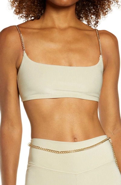 Shop Weworewhat Chain Sports Bra In Khaki