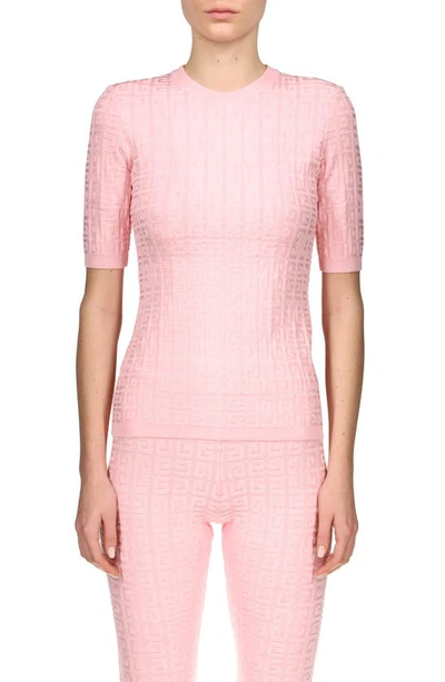 Shop Givenchy 4g Logo Jacquard Sweater In Light Pink