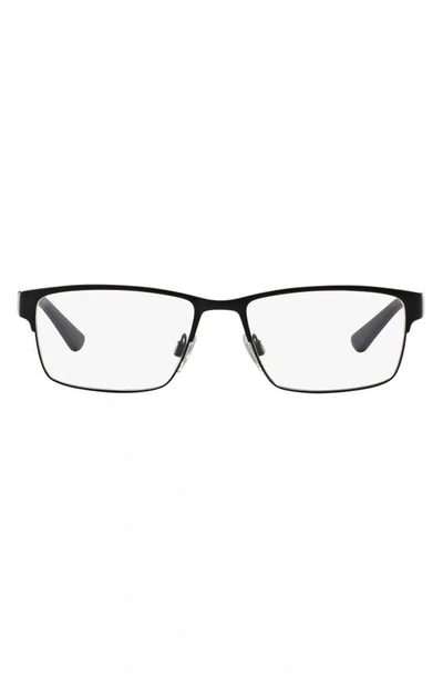 Shop Polo Ralph Lauren 54mm Rectangular Optical Glasses In Matte Blue
