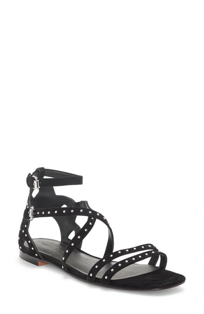 Shop Rebecca Minkoff Maiara Studded Gladiator Sandal In Black Suede