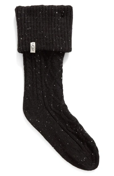 Shop Ugg 'shaye' Tall Boot Socks In Black Fabric