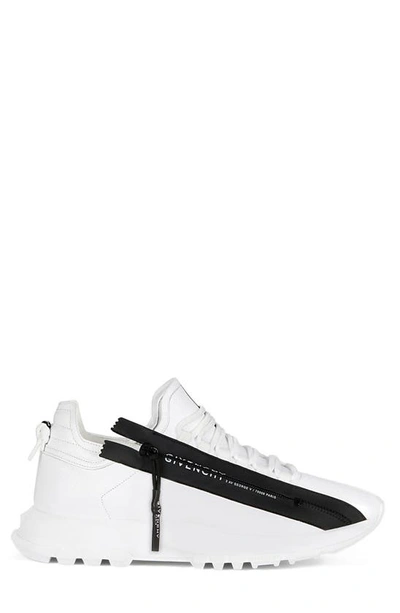 Shop Givenchy Spectre Logo Zip Low Top Sneaker In White/ Black