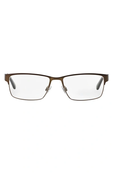Shop Polo Ralph Lauren 54mm Rectangular Optical Glasses In Brown