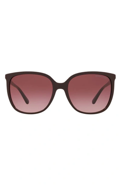 Shop Michael Kors 57mm Gradient Cat Eye Sunglasses In Cordovan