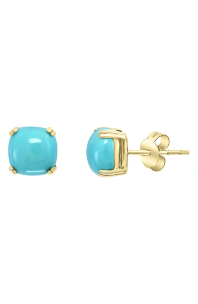 Shop Effy 14k Yellow Gold Turquoise Stud Earrings In Blue