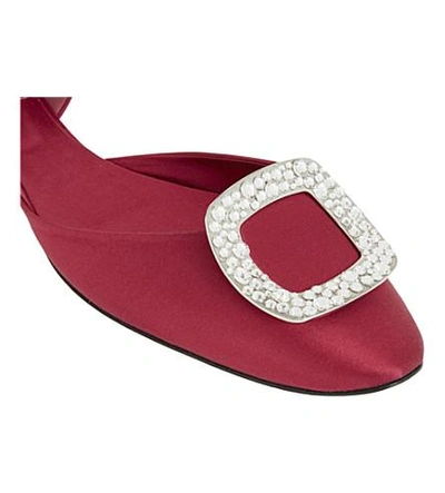 Shop Roger Vivier Chips Strass Silk Ballerina Flats In Fushia