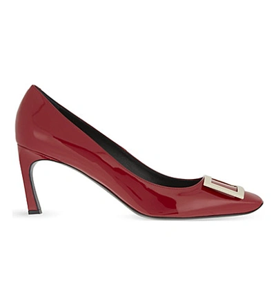 Shop Roger Vivier Belle Vivier Patent Leather Courts In Red