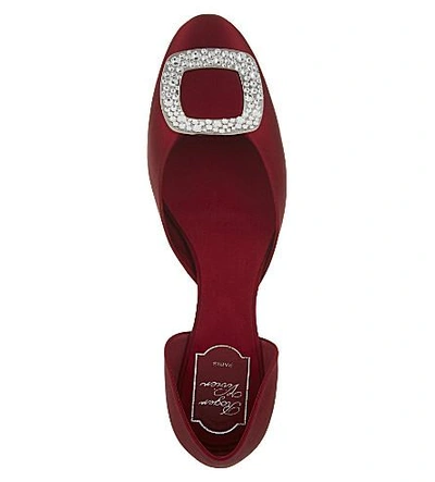 Shop Roger Vivier Chips Strass Silk Ballerina Flats In Red